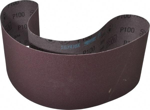 3M - 6" Wide x 48" OAL, 100 Grit, Aluminum Oxide Abrasive Belt - Aluminum Oxide, Fine, Coated, X Weighted Cloth Backing, Series 241D - Caliber Tooling