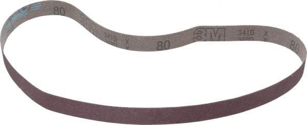 3M - 1" Wide x 42" OAL, 80 Grit, Aluminum Oxide Abrasive Belt - Aluminum Oxide, Medium, Coated, X Weighted Cloth Backing, Series 241D - Caliber Tooling