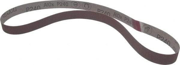 3M - 1" Wide x 42" OAL, 240 Grit, Aluminum Oxide Abrasive Belt - Aluminum Oxide, Very Fine, Coated, X Weighted Cloth Backing, Series 241D - Caliber Tooling