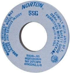 Norton - 12" Diam x 5" Hole x 1" Thick, J Hardness, 46 Grit Surface Grinding Wheel - Ceramic, Type 1, Coarse Grade, 2,070 Max RPM, Vitrified Bond, No Recess - Caliber Tooling