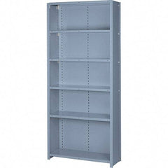 Lyon - 6 Shelf, 1,300 Lb. Capacity, Closed Shelving Starter Unit - 36 Inch Wide x 18 Inch Deep x 84 Inch High, Gray - Caliber Tooling