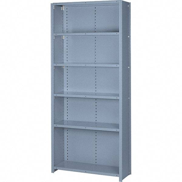 Lyon - 6 Shelf, 1,300 Lb. Capacity, Closed Shelving Starter Unit - 36 Inch Wide x 24 Inch Deep x 84 Inch High, Gray - Caliber Tooling