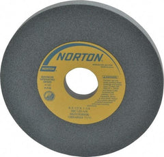 Norton - 6" Diam x 1-1/4" Hole x 1/2" Thick, I Hardness, 120 Grit Surface Grinding Wheel - Silicon Carbide, Type 1, Fine Grade, 4,140 Max RPM, Vitrified Bond, No Recess - Caliber Tooling