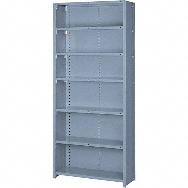 Lyon - 7 Shelf, 1,300 Lb. Capacity, Closed Shelving Starter Unit - 36 Inch Wide x 24 Inch Deep x 84 Inch High, Gray - Caliber Tooling