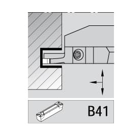 Kennametal - 5mm Groove Width, 19mm Max Depth of Cut, Right Hand Cut, A4M-A Indexable Grooving Blade - 5 Seat Size, Series A4 - Caliber Tooling