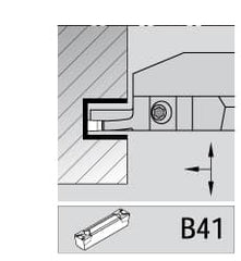 Kennametal - 5mm Groove Width, 19mm Max Depth of Cut, Right Hand Cut, A4M-B Indexable Grooving Blade - 5 Seat Size, Series A4 - Caliber Tooling