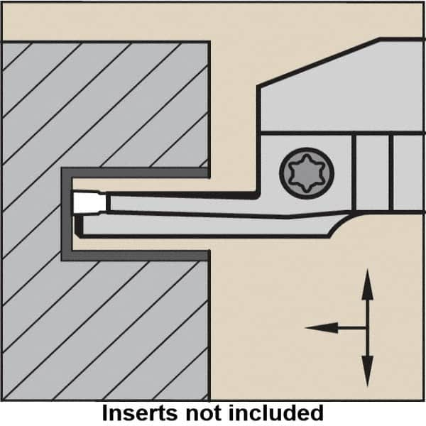 Kennametal - 6mm Groove Width, 24mm Max Depth of Cut, Left Hand Cut, A4M-B Indexable Grooving Blade - 6 Seat Size, A4G0600M06P04GMP Insert Style, Series A4 - Caliber Tooling