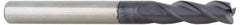 Accupro - 7/16", 3 Flute, Single End, Solid Carbide, 0.02" Corner Radius End Mill - 2-3/4" OAL, 35° Helix, Right Hand Flute, 9/16" LOC, Right Hand Cut - Caliber Tooling