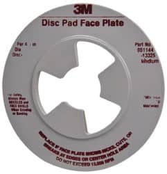 3M - 4-1/2" Max Diam, Abrasive Disc Face Plate - 5/8-11, 10,000 RPM - Caliber Tooling