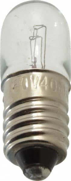 Value Collection - 2.4 Watt, Incandescent Miniature & Specialty T3-1/4 Lamp - Miniature Screw Base, 2 to 4.999 Equivalent Range, Warm (1,000 to 3,000), Dimmable, 1" OAL - Caliber Tooling