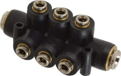 Norgren - 1/4" Inlet, 5/32" Outlet Manifold - 175°F Max, 260 Max PSI, 2 Inlet Ports, 3 Outlet Ports - Caliber Tooling