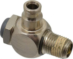 Norgren - 1/4" Tube Inlet x 1/4" NPT Outlet Tamper Resistant Flow Control Valve - 5 to 150 psi, Needle Valve & Brass Material - Caliber Tooling