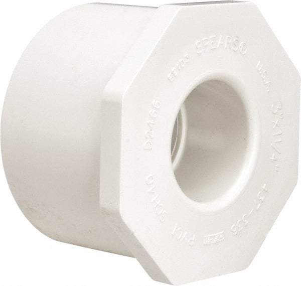 Value Collection - 3 x 1-1/4" PVC Plastic Pipe Bushing - Schedule 40, Spig x Slip End Connections - Caliber Tooling