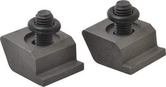 Mitee-Bite - 1/2-13 Screw Thread, 1-1/2" Wide x 3/8" High, Serrated Steel Machinable Style Screw Mount Toe Clamp - 12,000 Lb Holding Force, 108.3 Lb Ft Torque, 0.77" Long Extension, 0.075" Throw, 2 Clamps in Package - Caliber Tooling