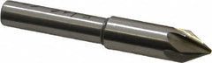 Interstate - 5/16" Head Diam, 1/4" Shank Diam, 6 Flute 60° High Speed Steel Countersink - Caliber Tooling