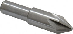 Interstate - 5/8" Head Diam, 1/2" Shank Diam, 6 Flute 60° High Speed Steel Countersink - Caliber Tooling