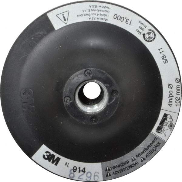 3M - 4" Diam Hook & Loop Disc Backing Pad - Firm Density, 13,000 RPM - Caliber Tooling