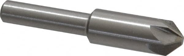 Interstate - 3/8" Head Diam, 1/4" Shank Diam, 6 Flute 90° High Speed Steel Countersink - Caliber Tooling