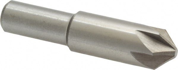 Interstate - 5/8" Head Diam, 1/2" Shank Diam, 6 Flute 90° High Speed Steel Countersink - Caliber Tooling