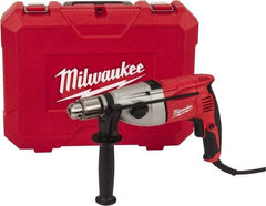 Milwaukee Tool - 120 Volt 1/2" Keyed Chuck Electric Hammer Drill - 0 to 20,000 & 0 to 40,000 BPM, 0 to 1,350 & 0 to 2,500 RPM, Reversible - Caliber Tooling