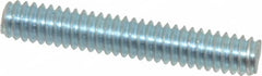 Value Collection - 1/4-20 1-1/2" OAL Fully Threaded Stud - Carbon Steel, Zinc-Plated Finish - Caliber Tooling