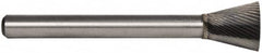 M.A. Ford - 3/32" Cut Diam, 1/8" Shank Diam, Backtaper Head Double Cut Burr - Carbide, End Cut End, 1/8" LOC, 1-1/2" OAL - Caliber Tooling