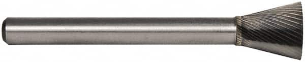 M.A. Ford - 1/4" Cut Diam, 1/8" Shank Diam, Backtaper Head Single Cut Burr - Carbide, End Cut End, 1/4" LOC, 1-3/4" OAL - Caliber Tooling