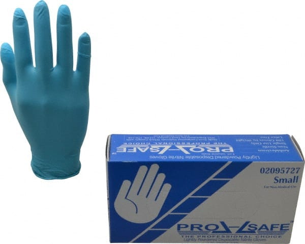 PRO-SAFE - Size S, 5 mil, Industrial Grade, Powdered Nitrile Disposable Gloves - Exact Industrial Supply