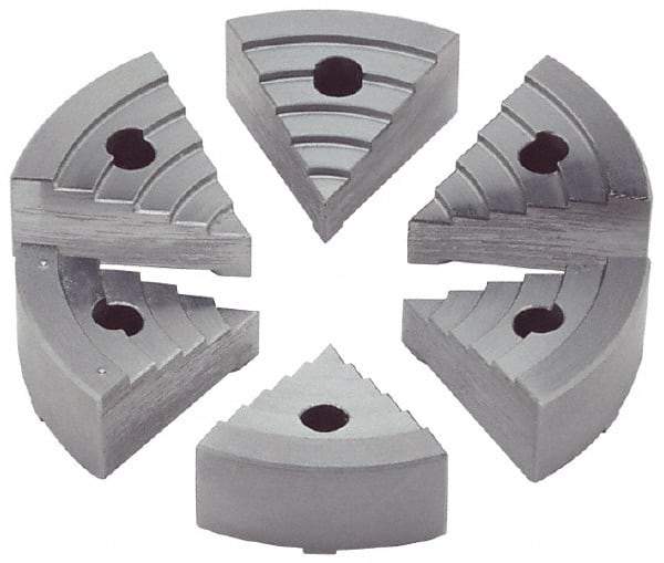 Value Collection - 2" Chuck Capacity, JF Attachment, Round Soft Lathe Chuck Jaw - 6 Jaws, Steel - Caliber Tooling