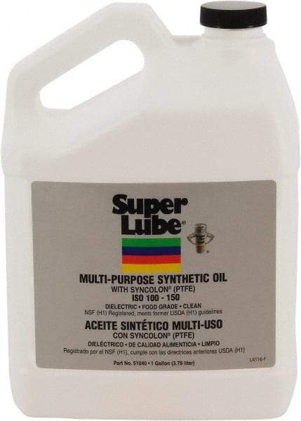 Synco Chemical - 1 Gal Bottle Synthetic Multi-Purpose Oil - -42.78 to 232.22°F, SAE 85W, ISO 150, 681.5 SUS at 40°C, Food Grade - Caliber Tooling