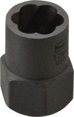 Irwin Hanson - 3/8" Drive Reverse Spiral Flute Hex Bolt Remover - 12mm Hex, 2" OAL - Caliber Tooling