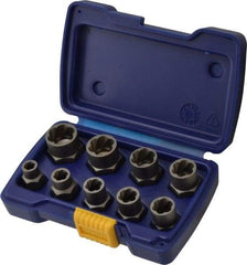 Irwin Hanson - 9 Piece Bolt Extractor Set - 3/8" Drive, Molded Plastic Case - Caliber Tooling