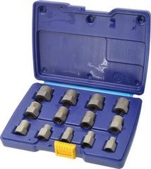 Irwin Hanson - 13 Piece Bolt Extractor Set - 3/8" Drive, Molded Plastic Case - Caliber Tooling