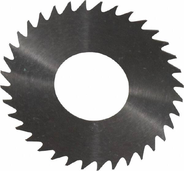 RobbJack - 1-1/4" Diam x 0.014" Blade Thickness x 1/2" Arbor Hole Diam, 36 Tooth Slitting and Slotting Saw - Arbor Connection, Right Hand, Uncoated, Solid Carbide, Concave Ground - Caliber Tooling