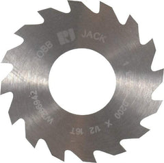 RobbJack - 1-1/4" Diam x 0.02" Blade Thickness x 1/2" Arbor Hole Diam, 16 Tooth Slitting and Slotting Saw - Arbor Connection, Right Hand, Uncoated, Solid Carbide, Concave Ground - Caliber Tooling