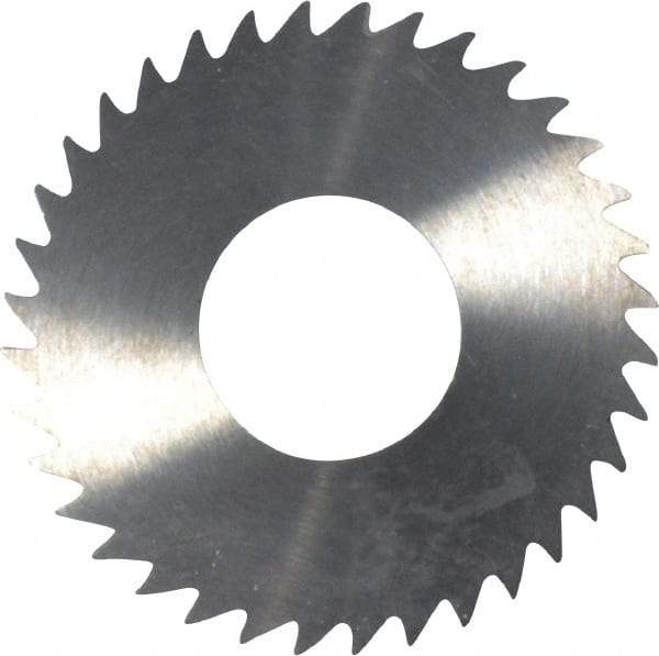 RobbJack - 1-1/4" Diam x 1/16" Blade Thickness x 1/2" Arbor Hole Diam, 36 Tooth Slitting and Slotting Saw - Arbor Connection, Right Hand, Uncoated, Solid Carbide, Concave Ground - Caliber Tooling