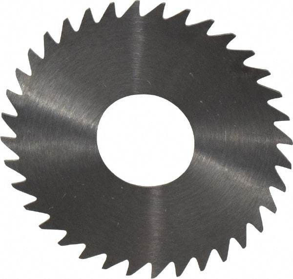 RobbJack - 1-1/2" Diam x 0.0156" Blade Thickness x 1/2" Arbor Hole Diam, 36 Tooth Slitting and Slotting Saw - Arbor Connection, Right Hand, Uncoated, Solid Carbide, Concave Ground - Caliber Tooling