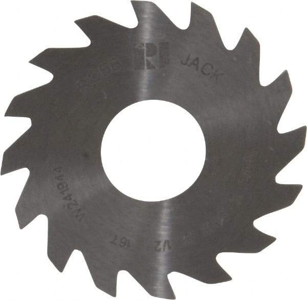 RobbJack - 1-1/2" Diam x 0.0312" Blade Thickness x 1/2" Arbor Hole Diam, 16 Tooth Slitting and Slotting Saw - Arbor Connection, Right Hand, Uncoated, Solid Carbide, Concave Ground - Caliber Tooling