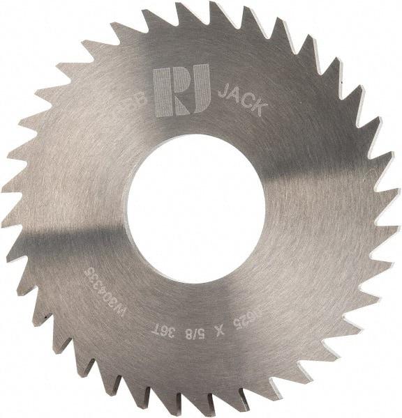 RobbJack - 1-3/4" Diam x 1/16" Blade Thickness x 5/8" Arbor Hole Diam, 36 Tooth Slitting and Slotting Saw - Arbor Connection, Right Hand, Uncoated, Solid Carbide, Concave Ground - Caliber Tooling