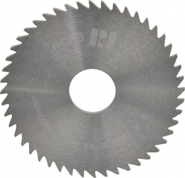 RobbJack - 2" Diam x 1/16" Blade Thickness x 1/2" Arbor Hole Diam, 48 Tooth Slitting and Slotting Saw - Arbor Connection, Right Hand, Uncoated, Solid Carbide, Concave Ground - Caliber Tooling