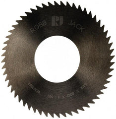 RobbJack - 2-1/2" Diam x 0.0312" Blade Thickness x 1" Arbor Hole Diam, 56 Tooth Slitting and Slotting Saw - Arbor Connection, Right Hand, Uncoated, Solid Carbide, Concave Ground - Caliber Tooling