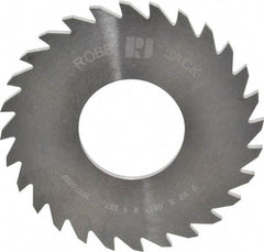 RobbJack - 2-1/2" Diam x 0.0937" Blade Thickness x 1" Arbor Hole Diam, 28 Tooth Slitting and Slotting Saw - Arbor Connection, Right Hand, Uncoated, Solid Carbide, Concave Ground - Caliber Tooling