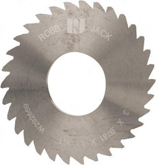 RobbJack - 3" Diam x 0.0781" Blade Thickness x 1" Arbor Hole Diam, 30 Tooth Slitting and Slotting Saw - Arbor Connection, Right Hand, Uncoated, Solid Carbide, Concave Ground - Caliber Tooling