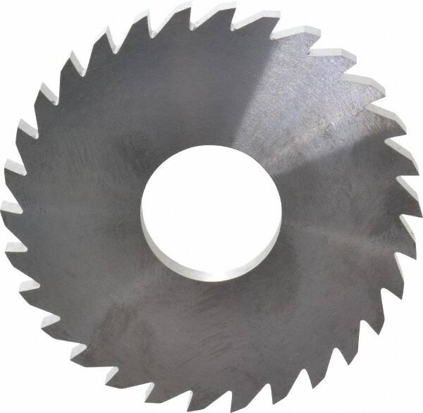 RobbJack - 3" Diam x 1/4" Blade Thickness x 1" Arbor Hole Diam, 30 Tooth Slitting and Slotting Saw - Arbor Connection, Right Hand, Uncoated, Solid Carbide, Concave Ground - Caliber Tooling