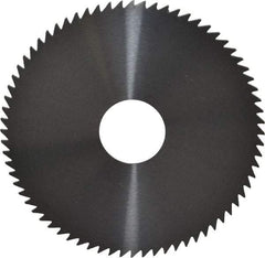 RobbJack - 4" Diam x 1/16" Blade Thickness x 1" Arbor Hole Diam, 72 Tooth Slitting and Slotting Saw - Arbor Connection, Right Hand, Uncoated, Solid Carbide, Concave Ground - Caliber Tooling