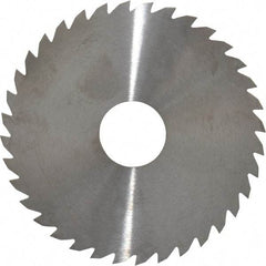 RobbJack - 4" Diam x 0.0781" Blade Thickness x 1" Arbor Hole Diam, 36 Tooth Slitting and Slotting Saw - Arbor Connection, Right Hand, Uncoated, Solid Carbide, Concave Ground - Caliber Tooling