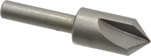 Keo - 1/2" Head Diam, 1/4" Shank Diam, 3 Flute 90° High Speed Steel Countersink - Bright Finish, 2" OAL, Single End, Straight Shank, Right Hand Cut - Caliber Tooling