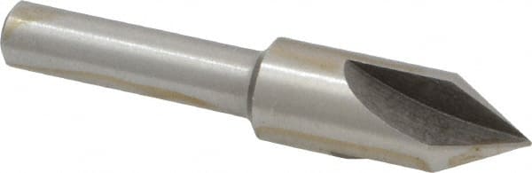 Interstate - 3/8" Head Diam, 1/4" Shank Diam, 3 Flute 60° High Speed Steel Countersink - Caliber Tooling