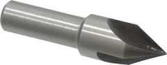 Interstate - 1/2" Head Diam, 3/8" Shank Diam, 3 Flute 60° High Speed Steel Countersink - Caliber Tooling