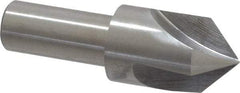 Interstate - 3/4" Head Diam, 1/2" Shank Diam, 3 Flute 90° High Speed Steel Countersink - Bright Finish, 2-3/4" OAL, Single End, Straight Shank, Right Hand Cut - Caliber Tooling